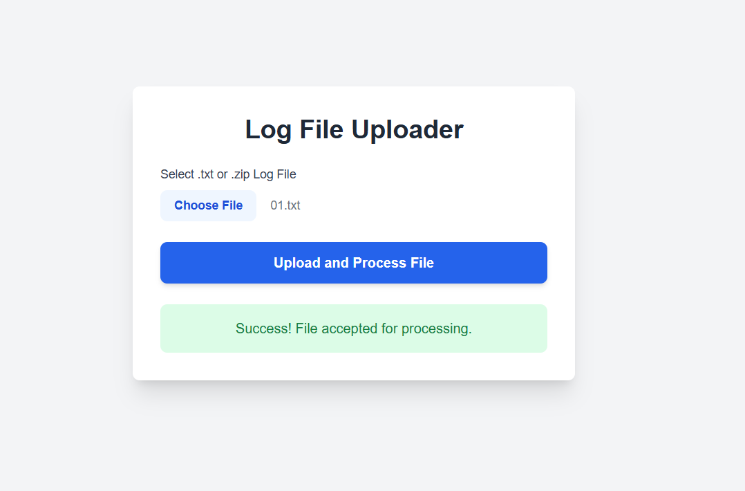 Log uploader UI